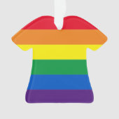 Pride regenboogstrepen gay Lgbtq Kerstmis Ornament (voorkant)