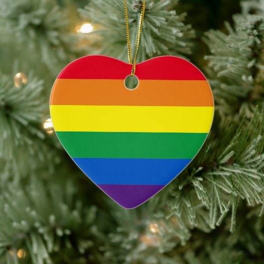 Pride regenboogstrepen homokerst keramisch ornament (Boom)