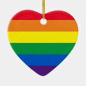 Pride regenboogstrepen homokerst keramisch ornament (Voorkant)