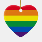 Pride regenboogstrepen homokerst keramisch ornament (Achterkant)