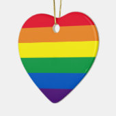 Pride regenboogstrepen homokerst keramisch ornament (Links)