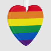 Pride regenboogstrepen Lgbt gay Kersthart Ornament (voorkant)