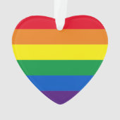 Pride regenboogstrepen Lgbt gay Kersthart Ornament (achterkant)