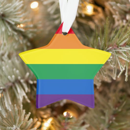 Pride regenboogstrepen Lgbt gay star Kerstmis Ornament (Boom)