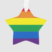 Pride regenboogstrepen Lgbt gay star Kerstmis Ornament (achterkant)