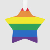 Pride regenboogstrepen Lgbt gay star Kerstmis Ornament (voorkant)