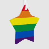 Pride regenboogstrepen Lgbt gay star Kerstmis Ornament (voorkant)