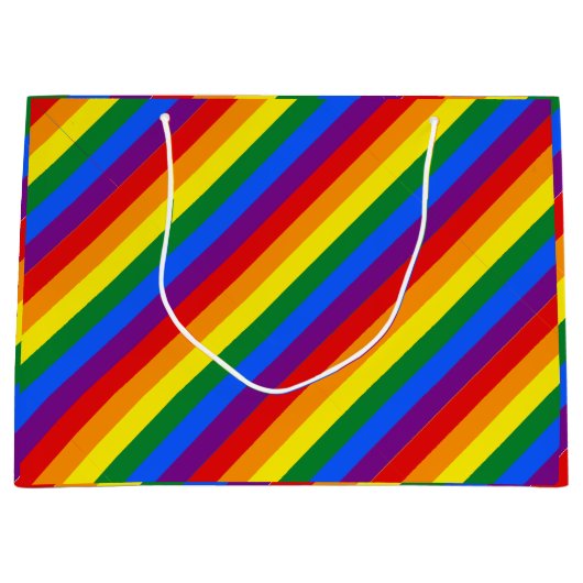 Pride regenboogstripes groot cadeauzakje (Voorkant)