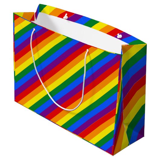 Pride regenboogstripes groot cadeauzakje (Achterkant Gekanteld)
