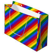 Pride regenboogstripes groot cadeauzakje (Voorkant Gekanteld)