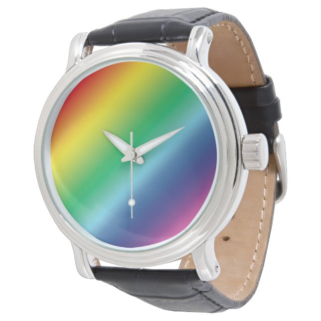 Pride regenboogverloopkleuren patroon modern lgbtq horloge (Gekanteld)