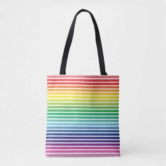 Pride regenboogwitte strepen patroon lgbtq lgbt tote bag (Voorkant)
