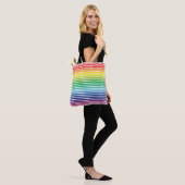 Pride regenboogwitte strepen patroon lgbtq lgbt tote bag (Op model)