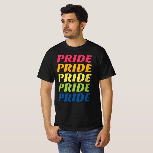 PRIDE Repeat Typografie T-shirt (Voorkant volledig)