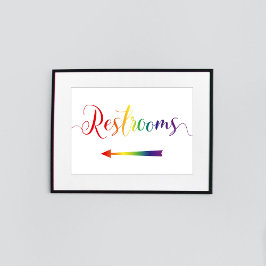 Pride Restrooms Linkerpijlteken LGBTQ Poster