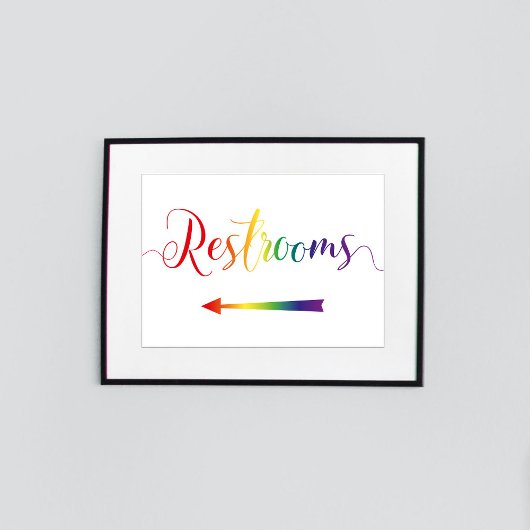 Pride Restrooms Linkerpijlteken LGBTQ Poster