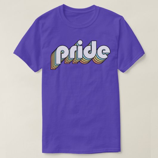 Pride Retro Rainbow Typografie Vervaagd Stijl T-shirt (Design voorkant)
