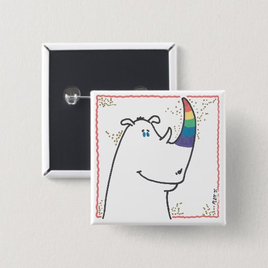Pride Rhino Button (Voorkant /achterkant)