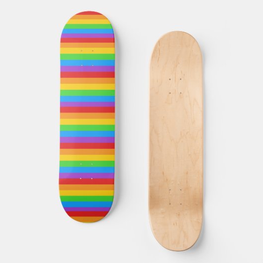 Pride Ride: horizontale regenboogvlag Persoonlijk Skateboard (Voorkant)