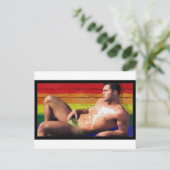 PRIDE Rooftop Hunk - origineel schilderij Briefkaart (Staand voorkant)