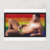 PRIDE Rooftop Hunk - origineel schilderij Briefkaart (Voorkant)
