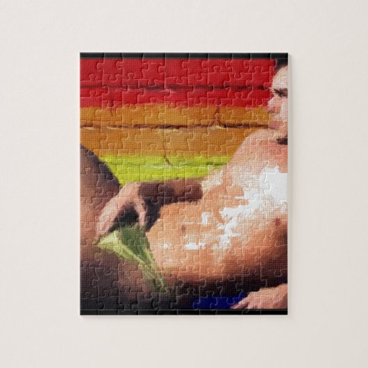 PRIDE Rooftop Hunk - origineel schilderij Legpuzzel (Verticaal)