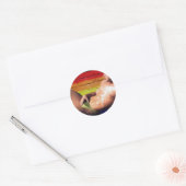 PRIDE Rooftop Hunk - origineel schilderij Ronde Sticker (Envelop)