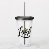Pride Script Heart Acryl Drinkbeker (Voorkant)