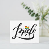 Pride Script Heart Briefkaart (Staand voorkant)