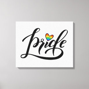 Pride Script Heart Canvas Afdruk