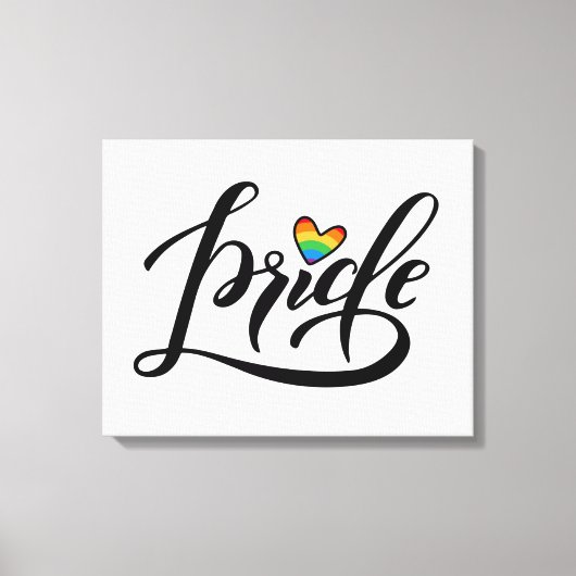 Pride Script Heart Canvas Afdruk (Voorkant)