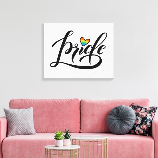 Pride Script Heart Canvas Afdruk (Insitu (Woonkamer))