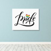 Pride Script Heart Canvas Afdruk (Insitu (Houten vloer))