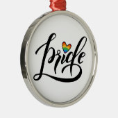Pride Script Heart Metalen Ornament (Rechts)