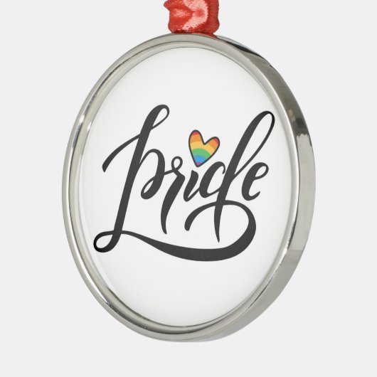 Pride Script Heart Metalen Ornament (Links)