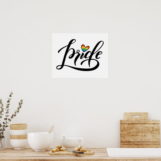 Pride Script Heart Poster (Keuken)