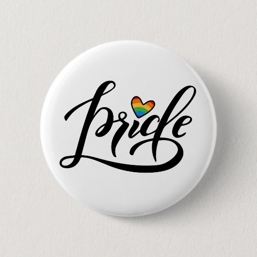 Pride Script Heart Ronde Button 5,7 Cm (Voorkant)