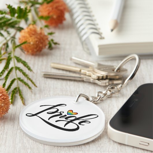 Pride Script Heart Sleutelhanger (Voorkant Rechts)