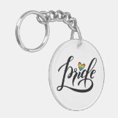 Pride Script Heart Sleutelhanger (Voorkant Links)