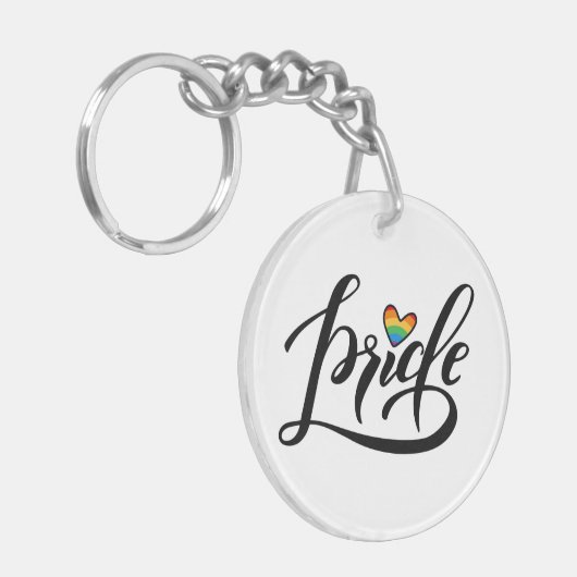 Pride Script Heart Sleutelhanger (Voorkant Links)