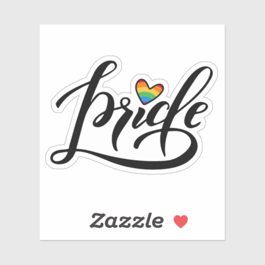 Pride Script Heart Sticker (Vel)
