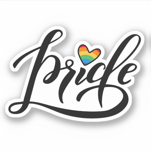 Pride Script Heart Sticker (Voorkant)