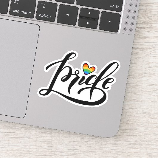 Pride Script Heart Sticker (Detail)