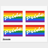 Pride Script Logo LGBT Gay Pride Rainbow Flag Rechthoekige Sticker (Vel)