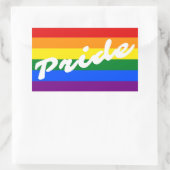 Pride Script Logo LGBT Gay Pride Rainbow Flag Rechthoekige Sticker (Tas)