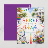 Pride Serveer Met Pride Regenboog Tennis Briefkaart (Voorkant / Achterkant)
