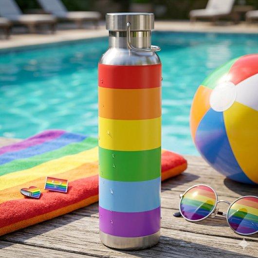 Pride Shield: Regenboogvlag Waterfles