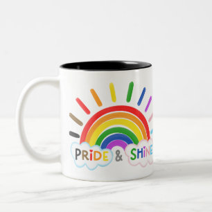 Pride & Shine LGBTQ+ Rainbow Happy Tweekleurige Koffiemok