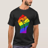 Pride Shirt LGBTQ Rainbow Fist Resist Kleding (Voorkant)