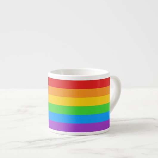 Pride Shot: Regenboogvlag Espresso Kop (Voorkant rechts)